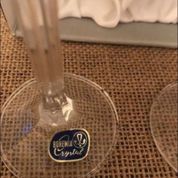 Bohemian Crystal Engagement Champagne Flutes - Picture 3 of 4